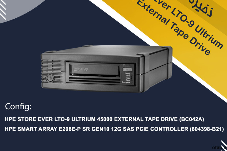 ذخیره سازHPE StoreEver LTO-9 Ultrium 45000 External Tape Drive