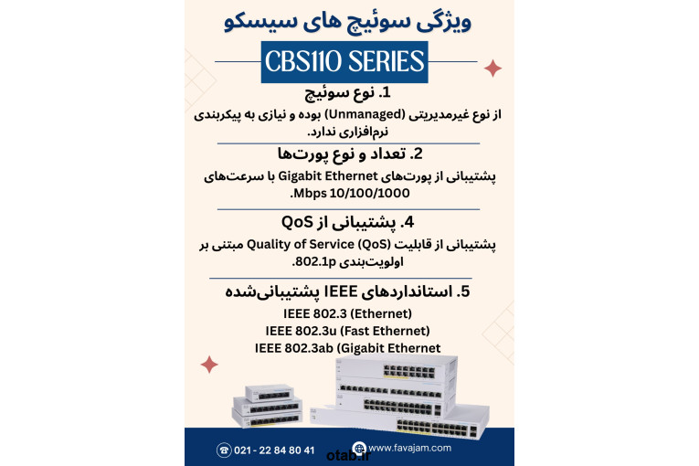  ویژگی‌های سوئیچ‌های سری CBS110 سیسکو