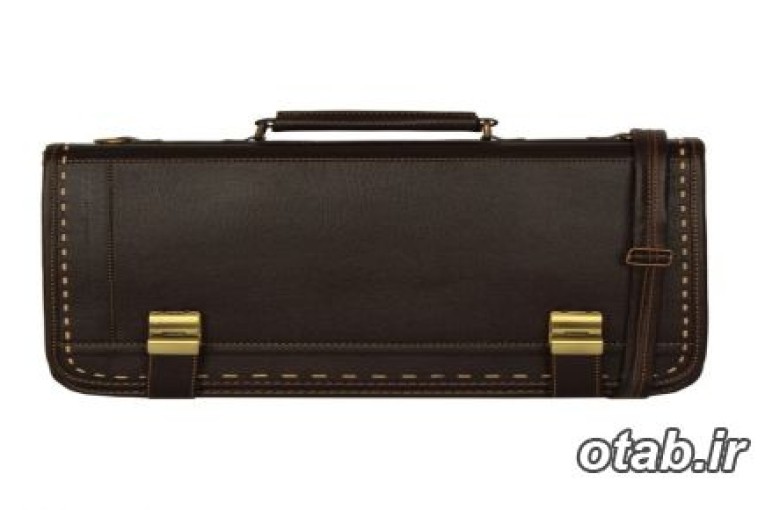 کیف چرم سناتوری 2 قفل قهوه ای کد E120A