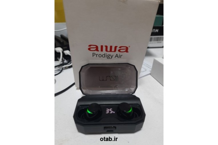 ایر پد aiwa شارژ دیجیتال ضدآب باتری پاوربانک500mah باتری گوشی85mah 