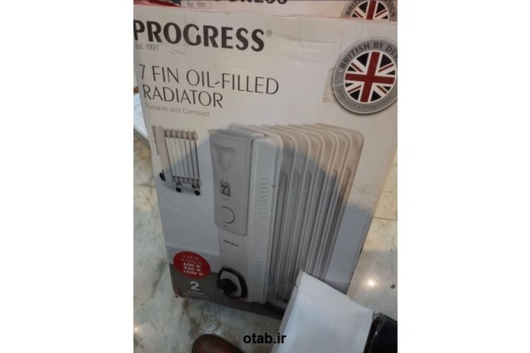 شوفاژ پروگریس شش پر ترموستات دار سه حالته600w.900.1900w جنس اورجینال 